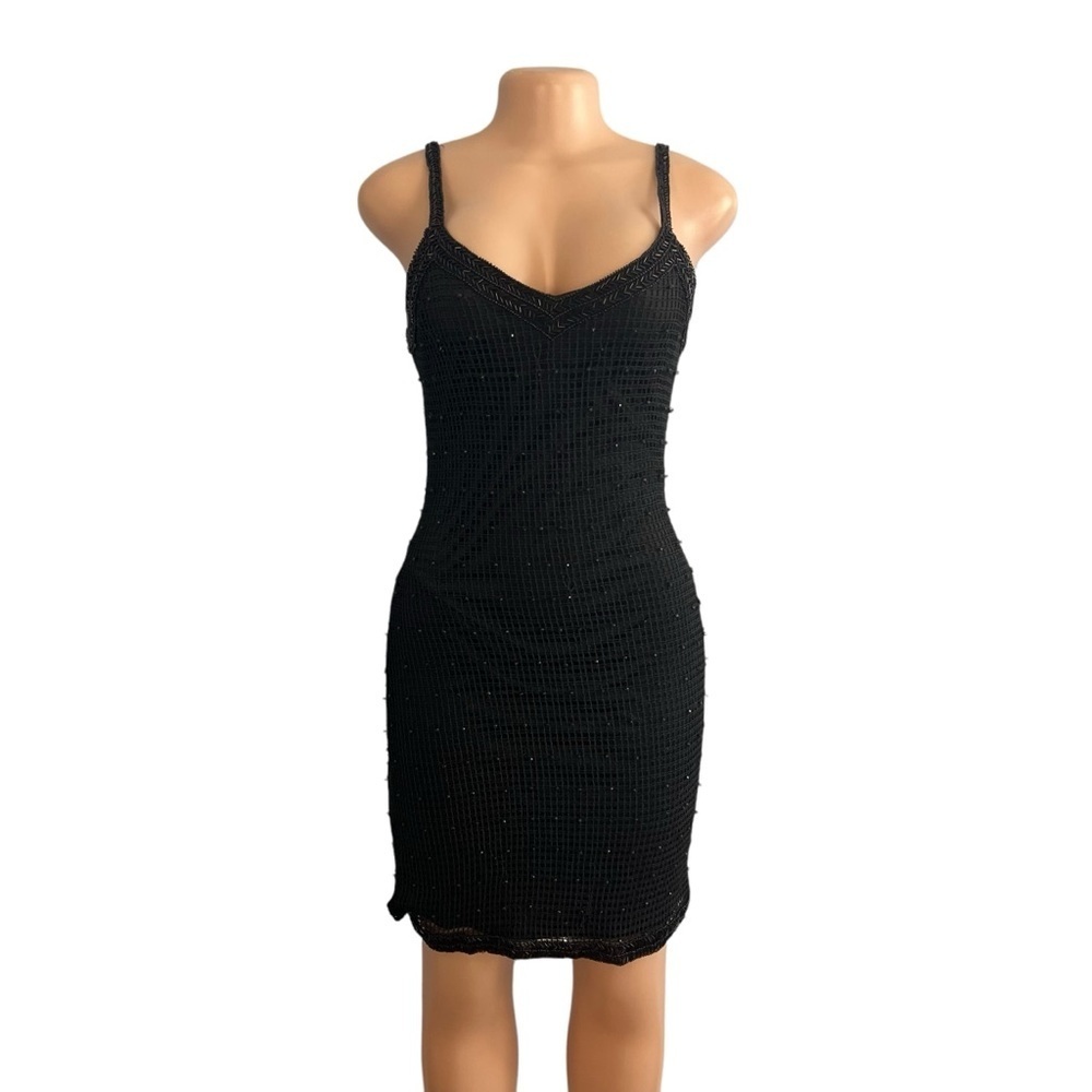 Brilliante by J.A Vintage Black Beaded Cocktail Dress - Picture 2 of 11